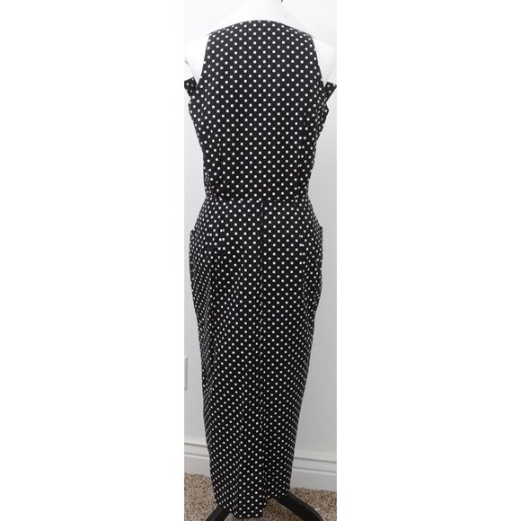 VTG 80s Geary Roark Kamisato Polka Dot Cotton Dress Buttons USA Made Size 12 - Picture 4 of 15